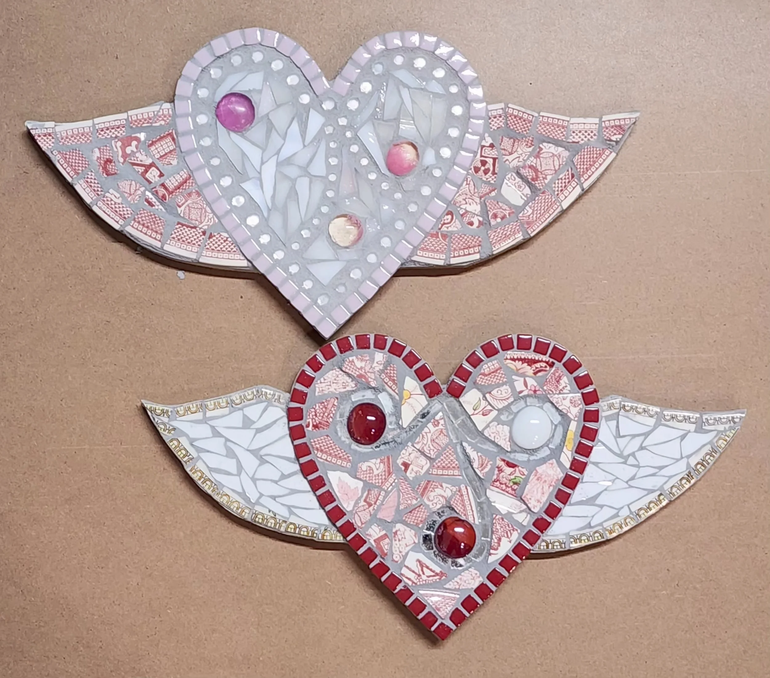 Winged Heart Mosaic - Saturday, January 31st. 11am-2pm. + grout day - Home Studio - $50
