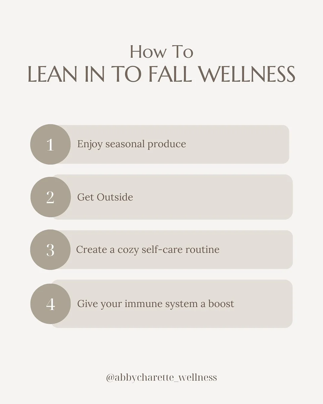 1. Enjoy Seasonal Produce

Apples, pears, pumpkins, squash, and sweet potatoes aren&rsquo;t just cozy ingredients&mdash;they&rsquo;re packed with vitamins, minerals, and fiber that keep you feeling nourished and satisfied.

2. Get Outside to Reconnec