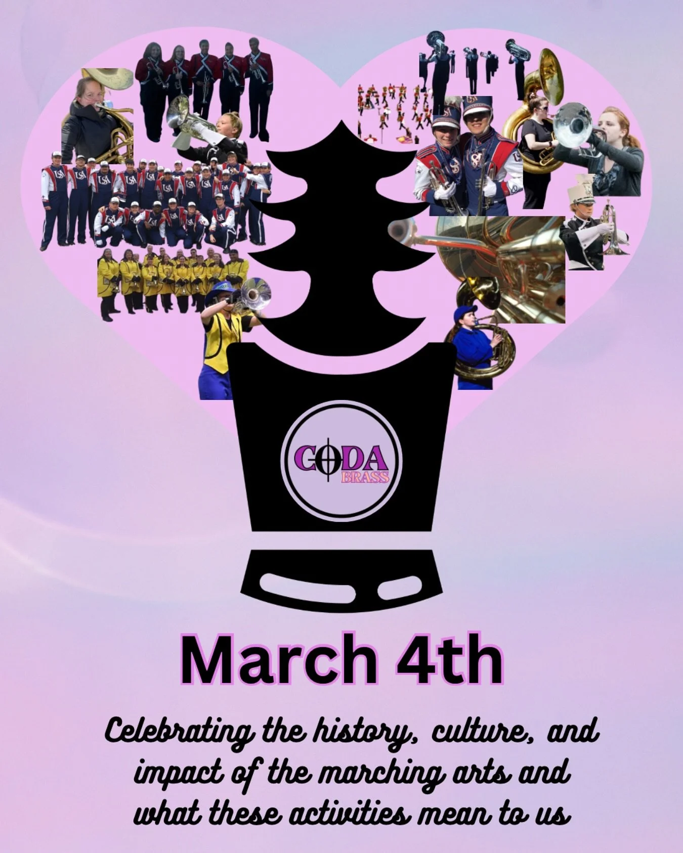 Happy March 4th from Coda Brass!

The marching arts had, and continue to have, an incredible impact on our growth and development as musicians. 

Between drum corps., high school and college marching band, parade performances, and returning to the ba