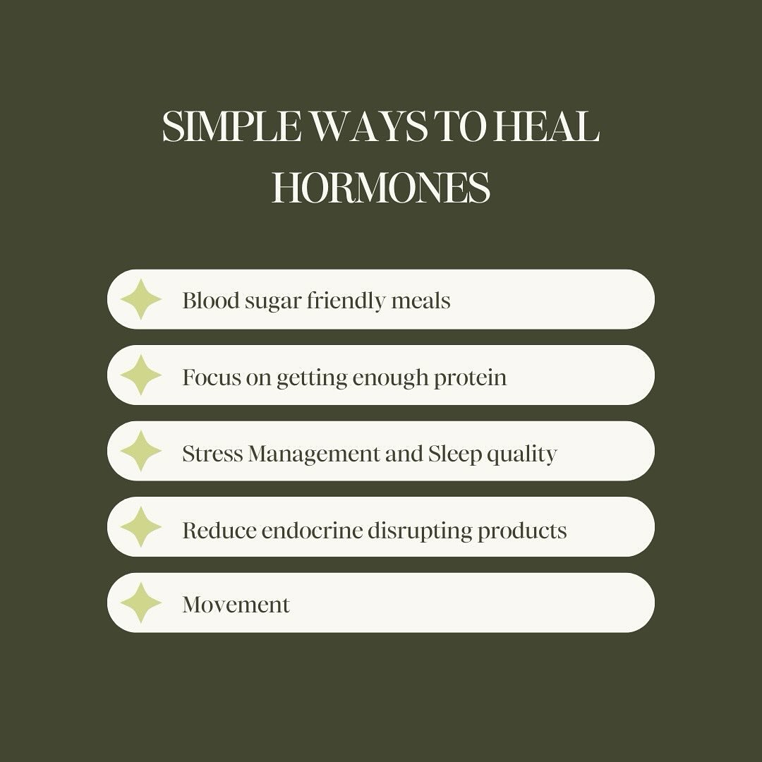 This holistic approach focuses on nourishing meals, stress reduction, movement, and toxin-free living to balance blood sugar and hormone health.  Prioritize whole foods and healthy fats to stabilize blood sugar. Manage stress through daily relaxation
