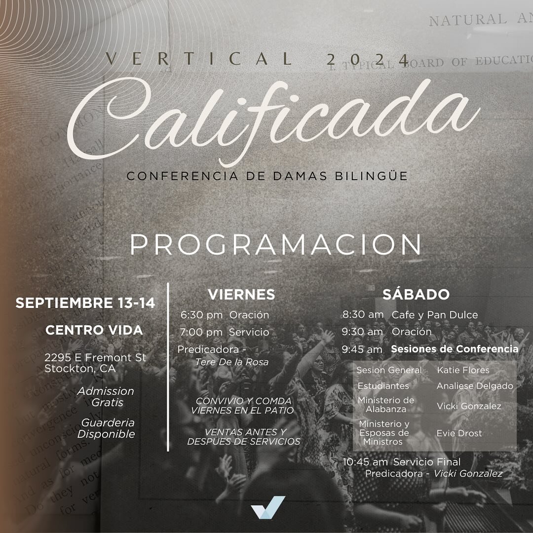 Al&iacute;state para Vertical&hellip; ya estamos a menos de un mes para esta conferencia impactante. Sabemos que Dios har&aacute; grandes maravillas.

Lo que puedes esperar: 

✨Adoraci&oacute;n y Alabanza Profunda

✨Mensajes Transformativos 

✨Sanida