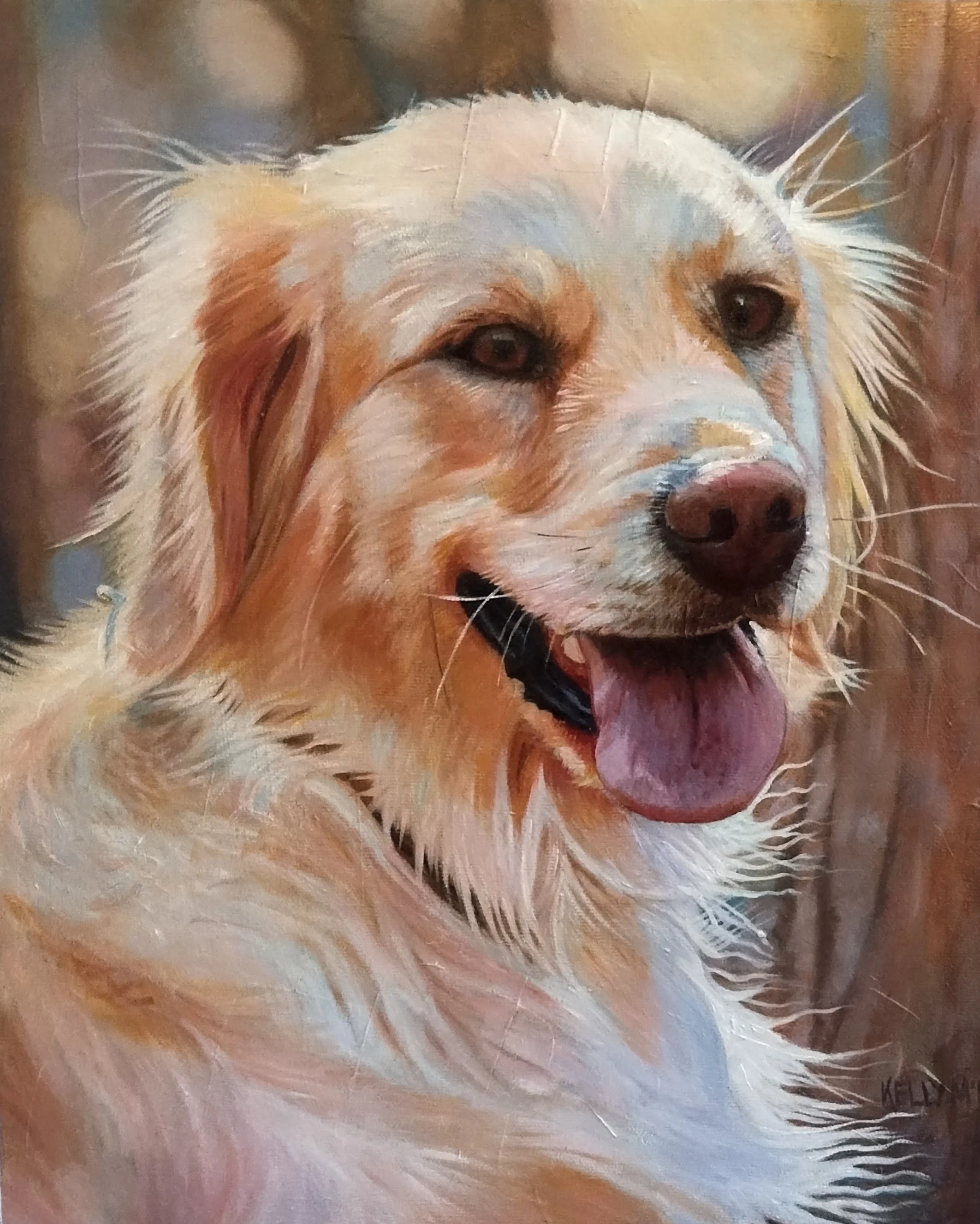  Shadow and Flame- Golden retriever (12X14) OIL  Artist's Studio London, ON,

 FOR SALE  