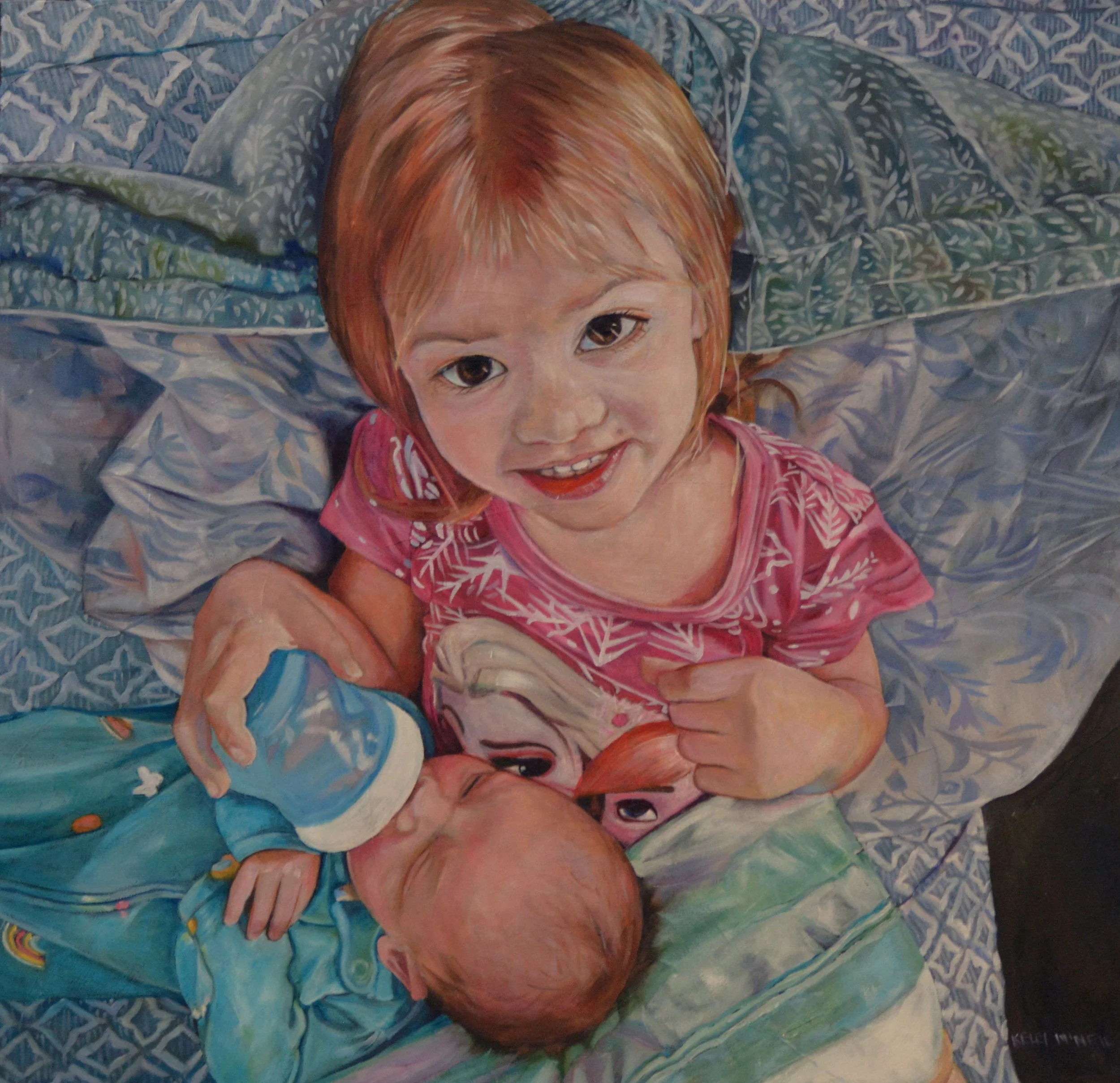  Best of 2025, Iona and Beatrix (18X18) Oil   Commission Sold
