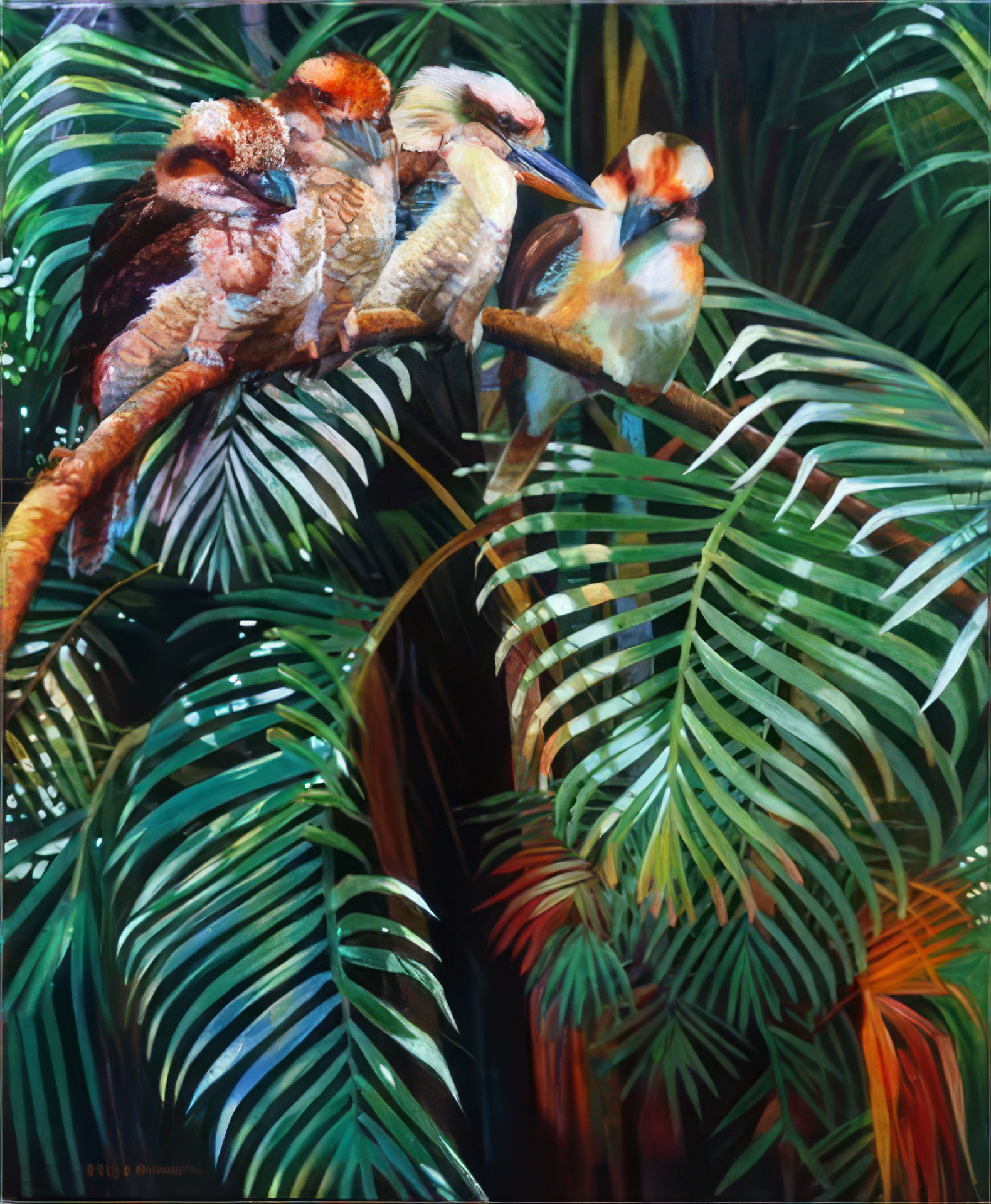  Kookaburras (16X20) Oil   winner of the 2009 AUSTRALIA CITY OF BURNIETAS ART EXHIBITION Cruikshank Financial Award SOLD