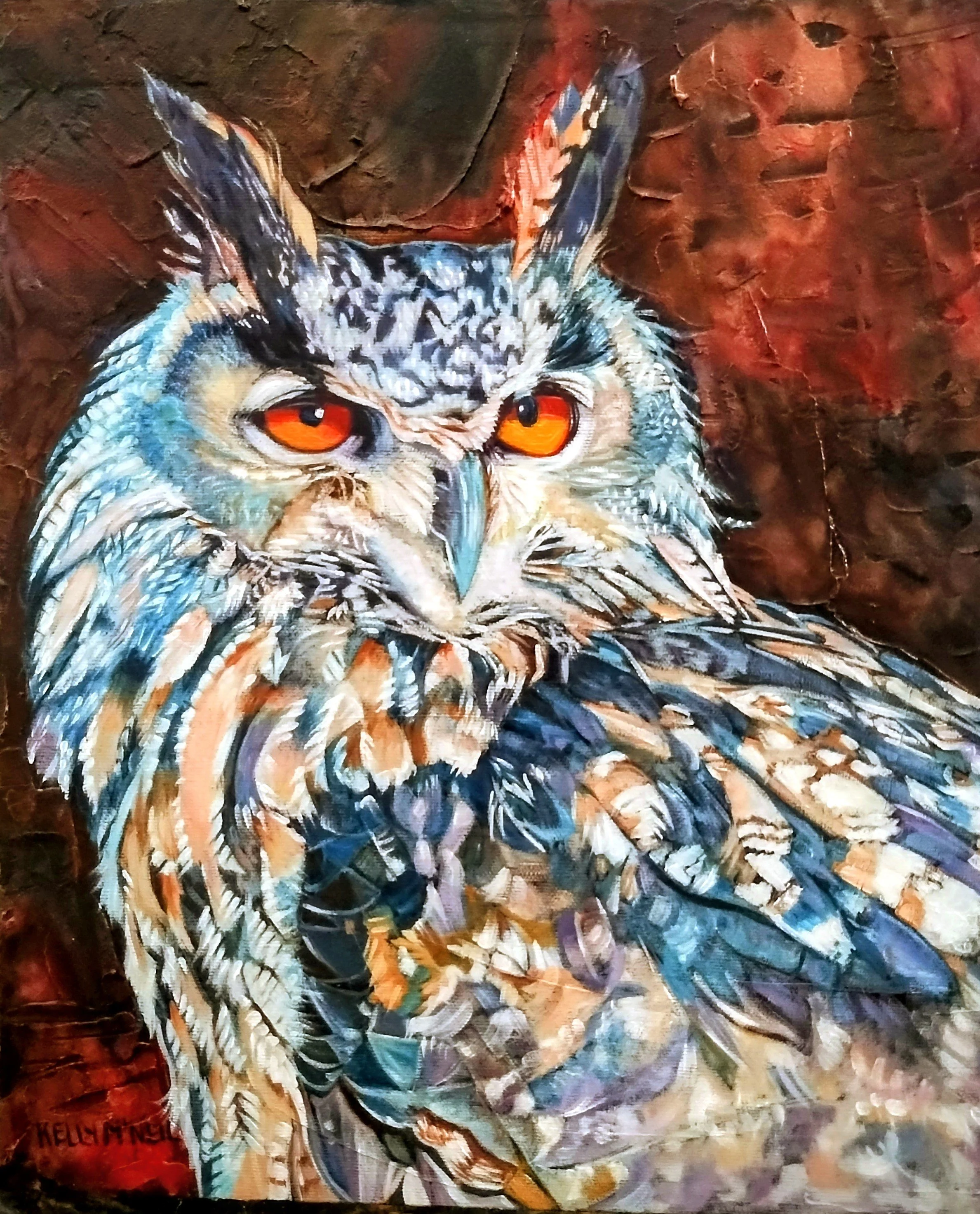  Eagle Owl (12X14) Oil   Artist's Studio London, ON, FOR SALE

 for sale  