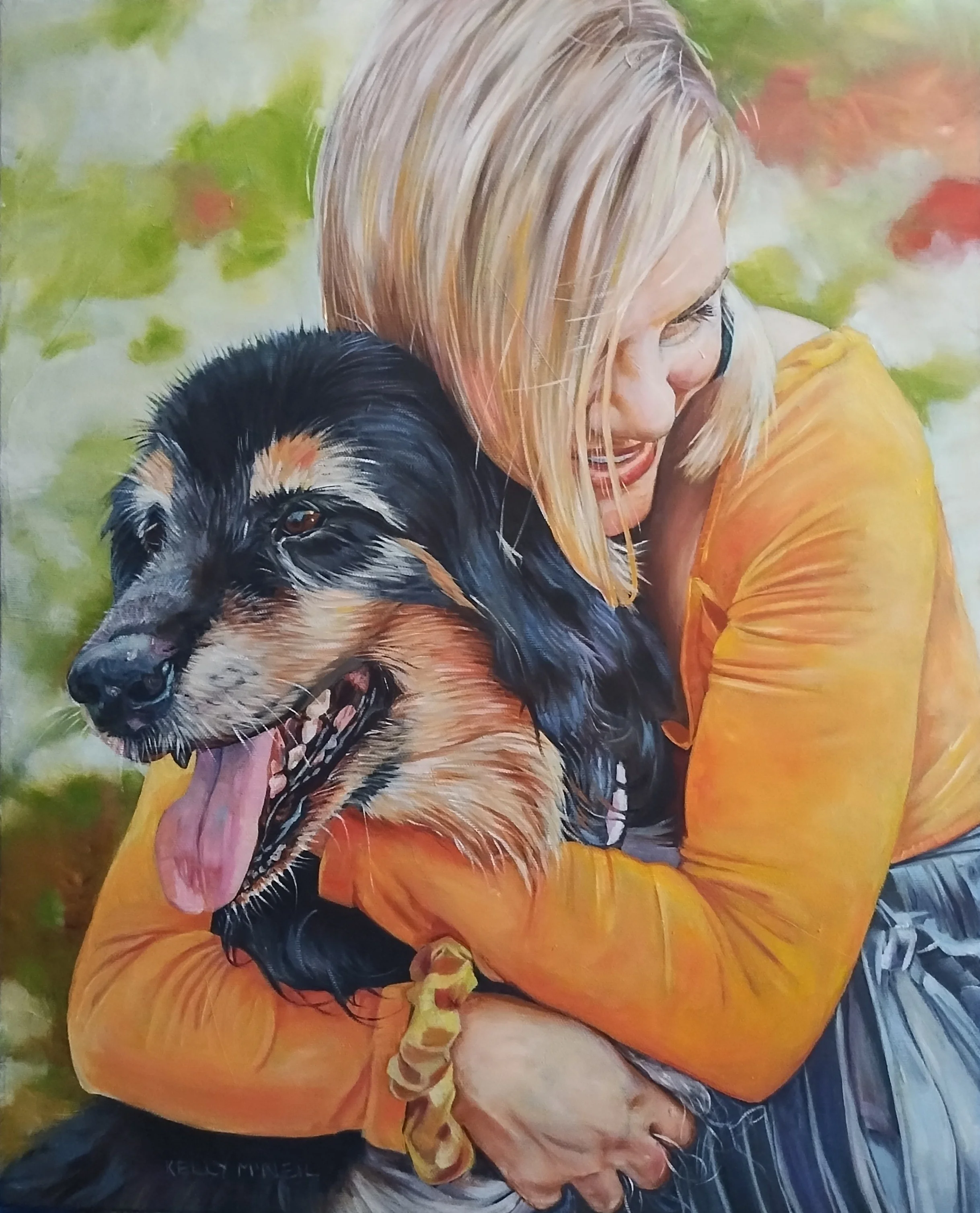  A Senior Hug (16X20) Oil   Artist's Studio London, ON, SOLD