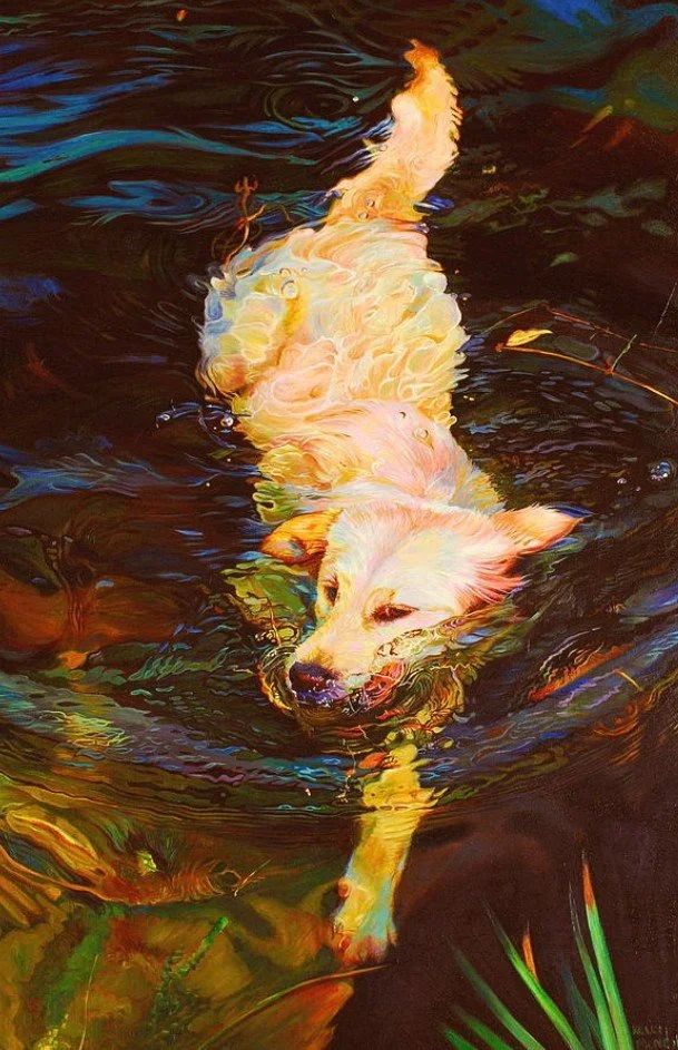  Water Dance - Golden Retriever  (24X36) OIL   
  SOLD  