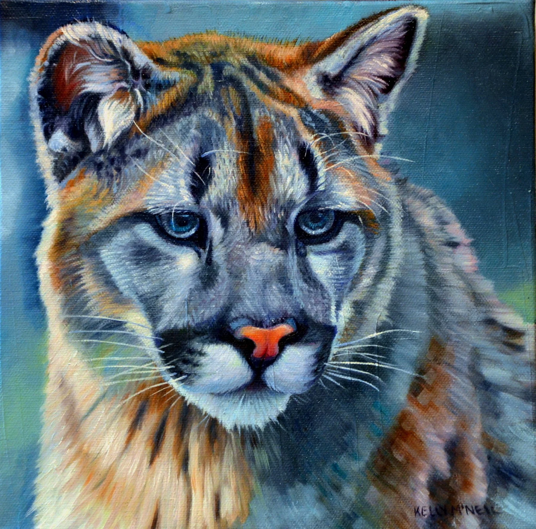  Cougar   (10X10) OIL   Artist's Studio London, ON,

 for sale  