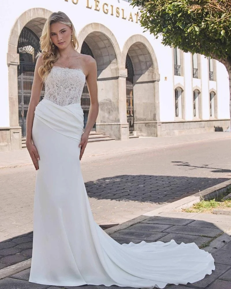 LA25242-Eira-Strapless Lace and Satin Wedding Dress with Detachable Sleeves 1.jpg