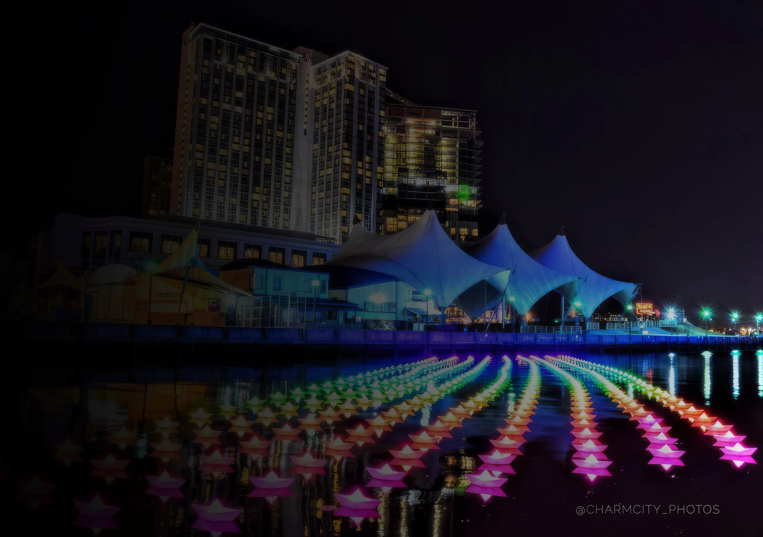 Light City’s illuminated Baltimore waterfront