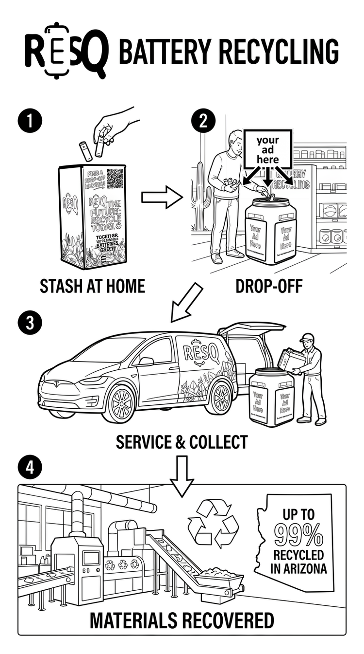 ResQ recycle process steps graphic