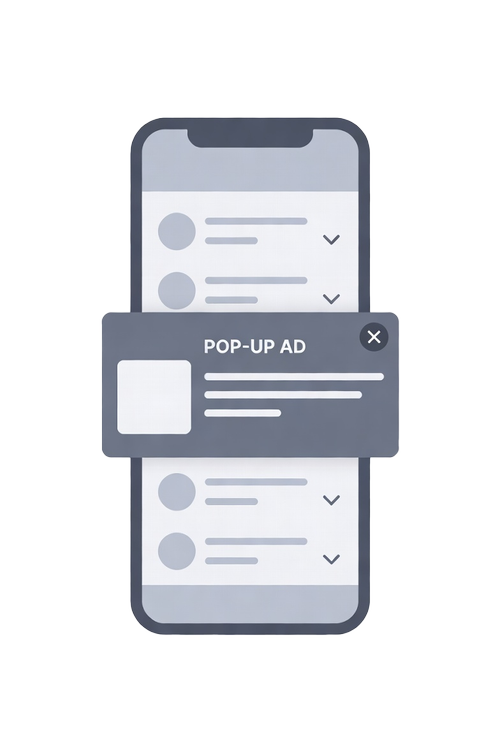 Digital pop-up social ad example