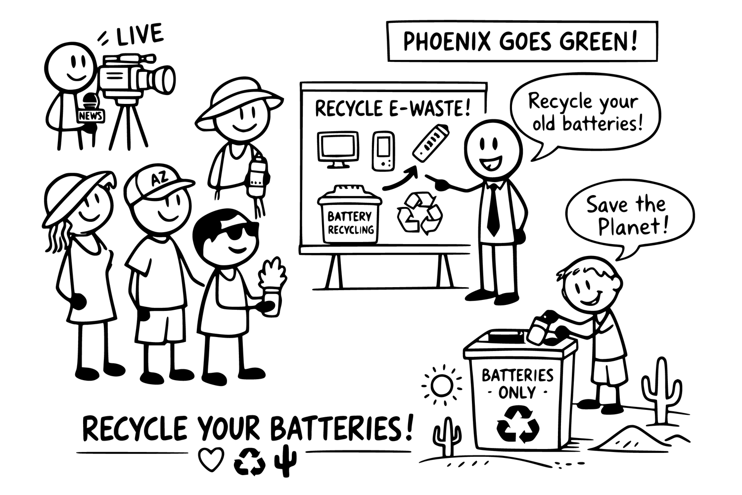 Recycling awareness illustration
