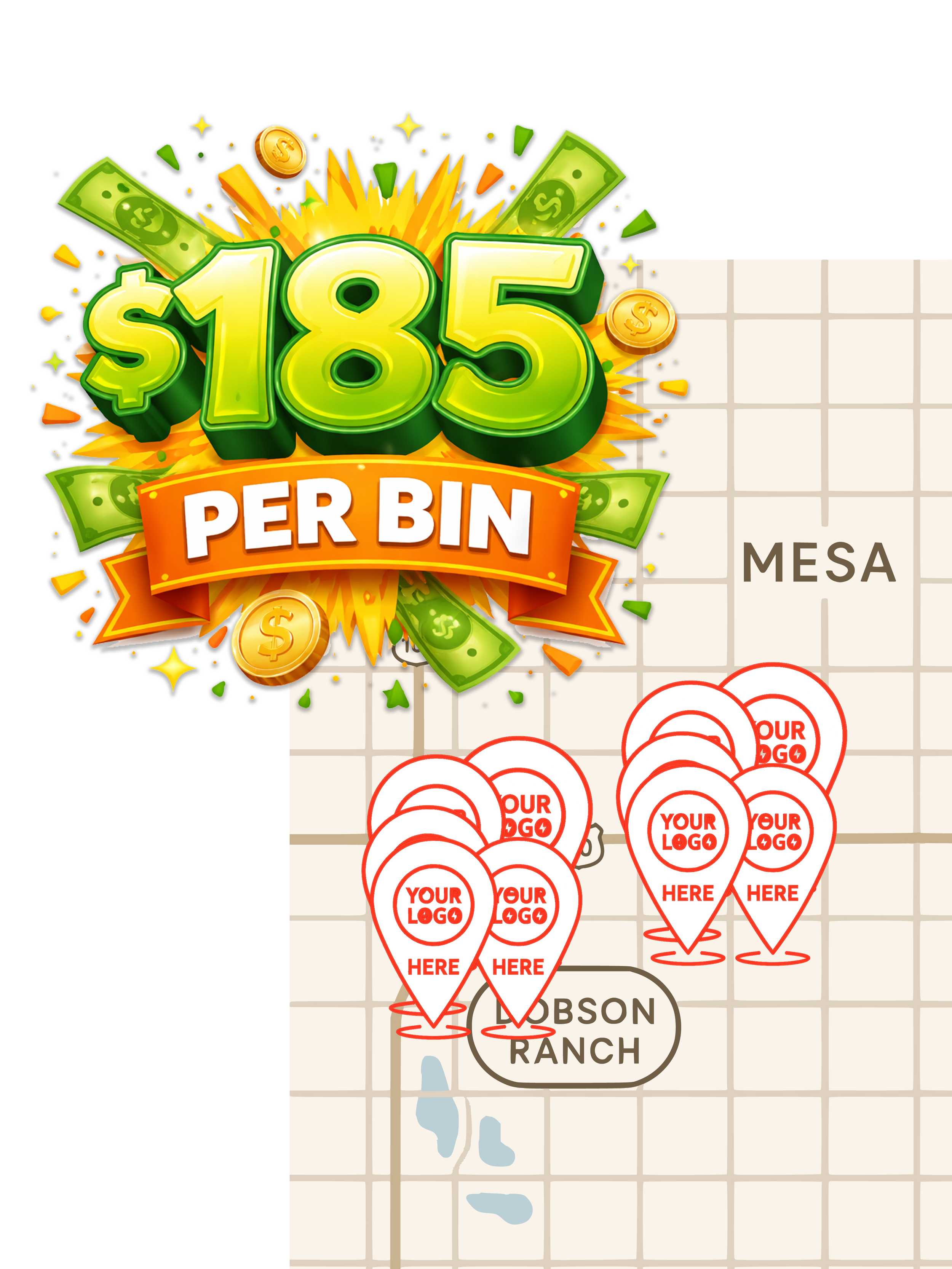 10-pack: $1850/month (12-month term) $185 per bin