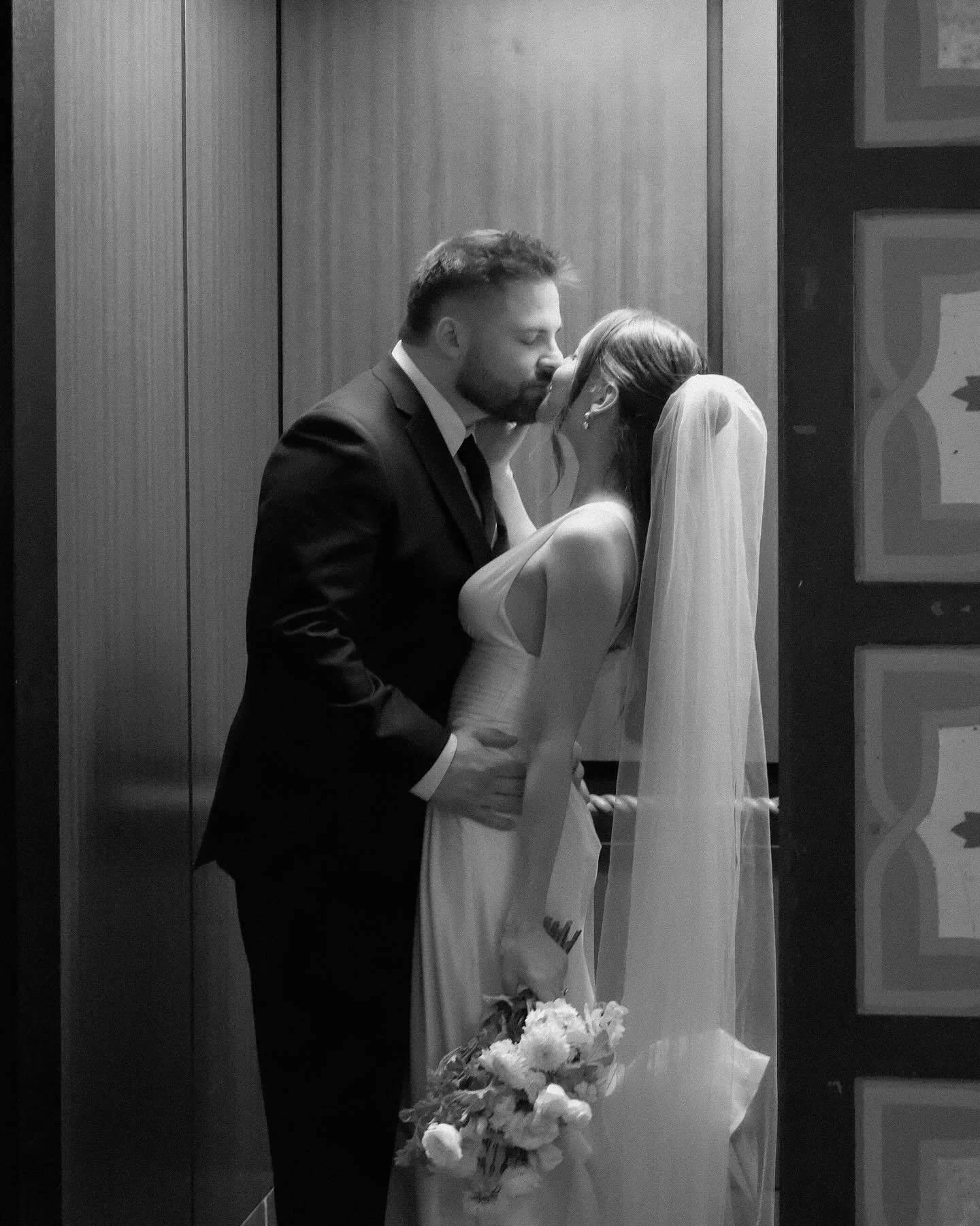 One more fave in black and white because who doesn&rsquo;t love an elevator moment