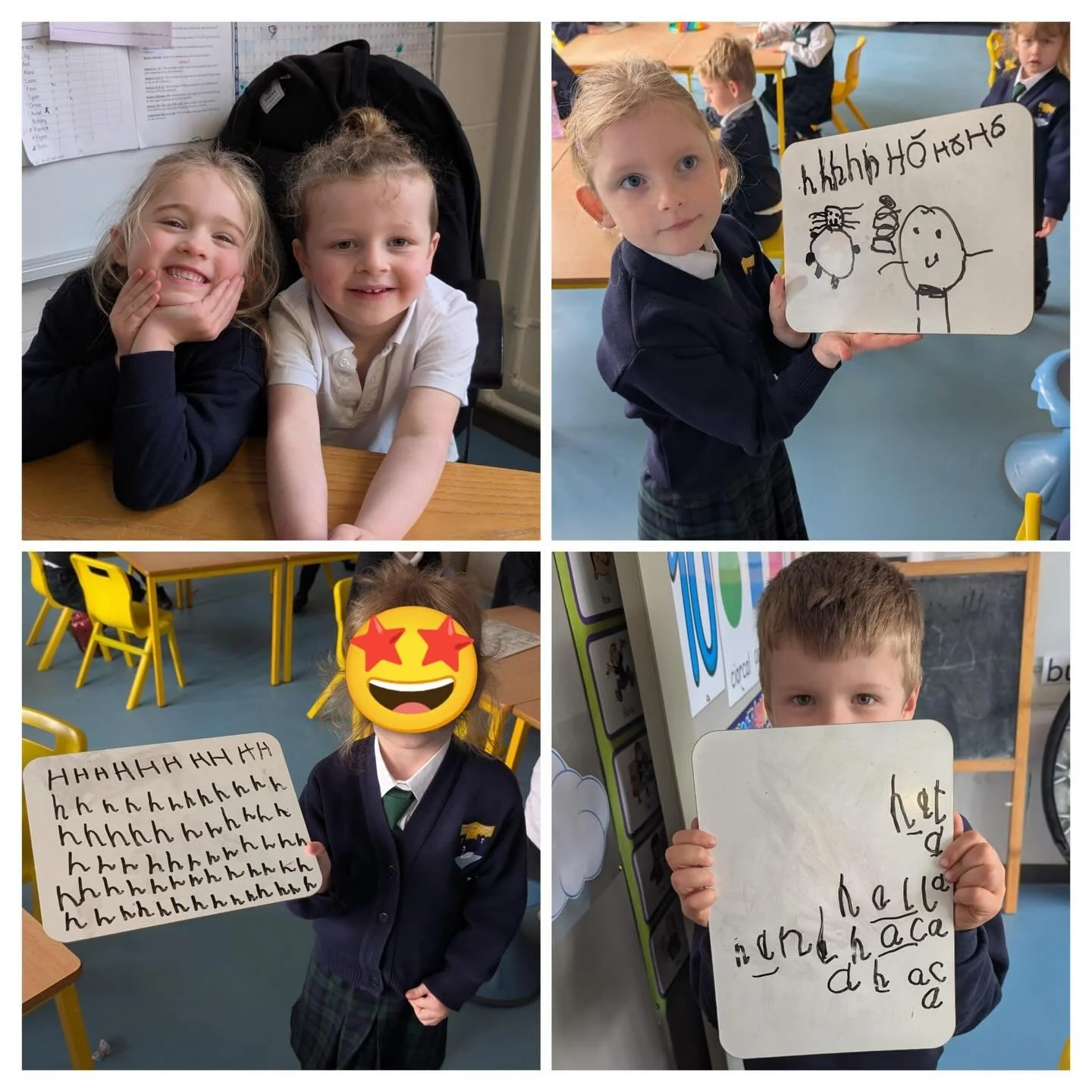 Ag obair ar an litir h an tseachtain seo i Na&iacute;on&aacute;in Bheaga!