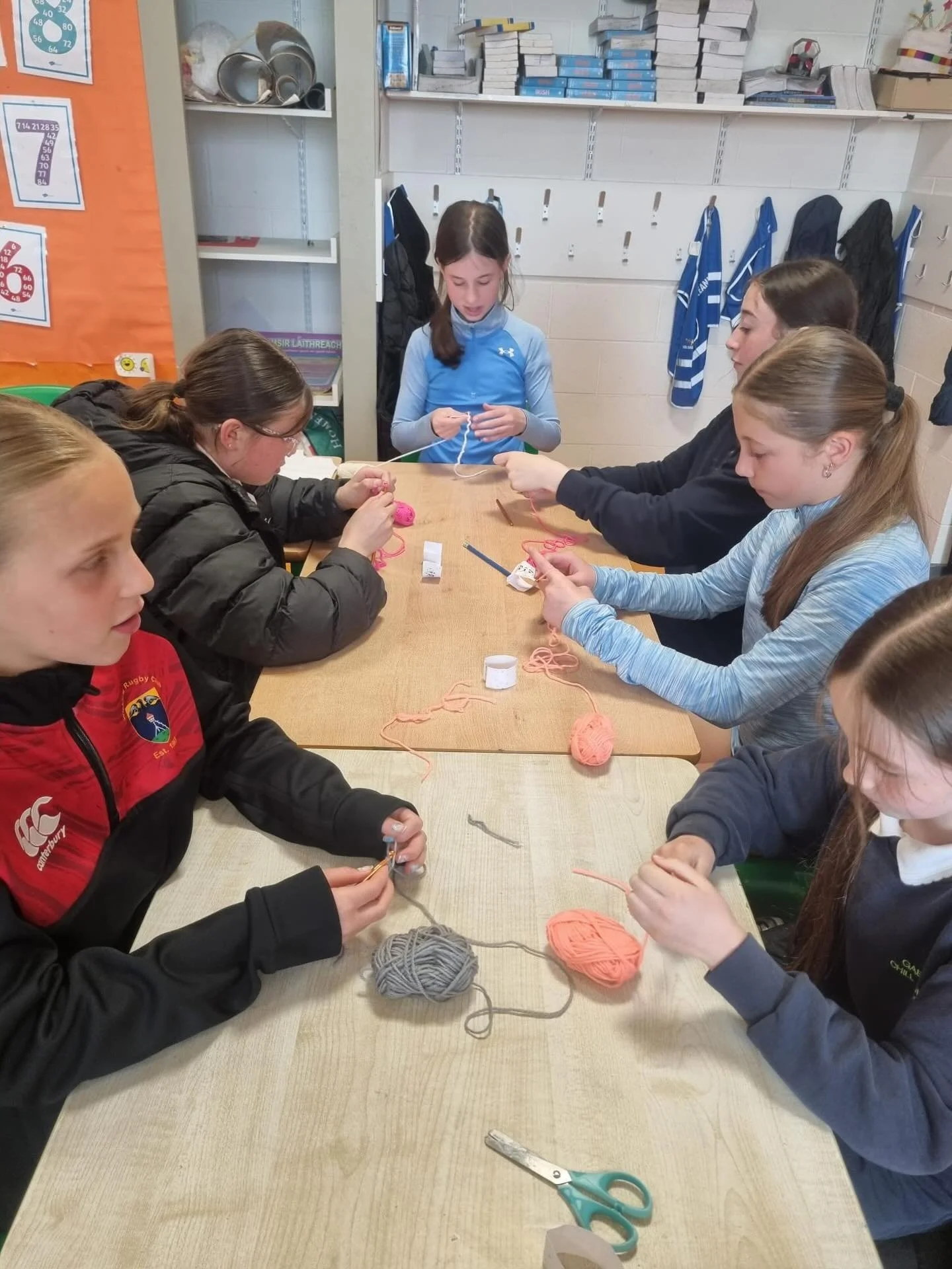 Obair chr&oacute;ise ar si&uacute;l i rang a 5 inniu! We have started to crochet 🪡
