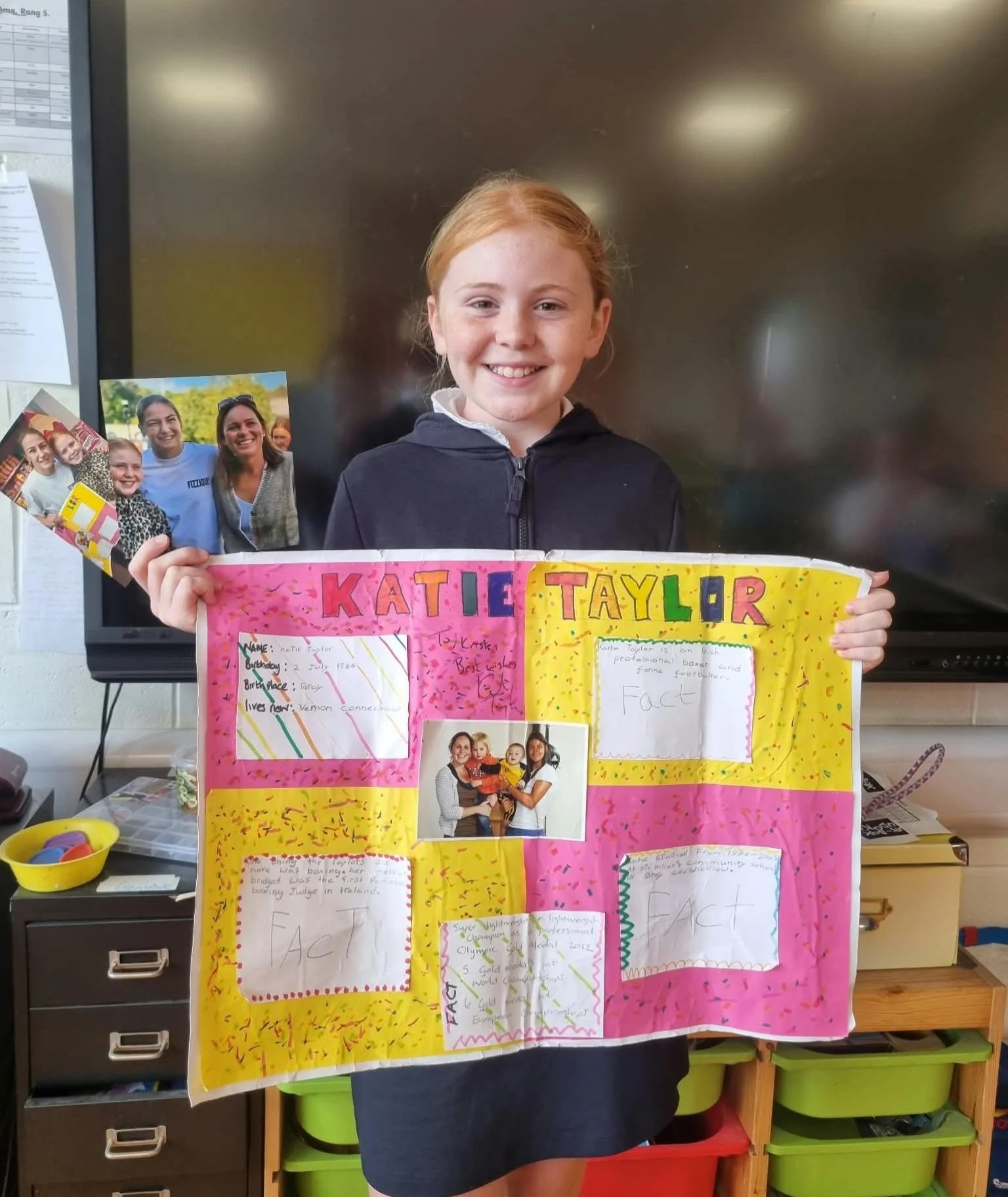 Bhuail Kristen le Katie Taylor le d&eacute;ana&iacute; agus thaispe&aacute;in s&iacute; a tionscnamh di! 

Kristen recently met Katie Taylor and showed her the project she did on her! 💕

#katietaylor #rang5