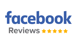 Facebook Reviews logo showcasing 5‑star customer feedback for Designed With Aloha Hawaii event design and branding services
