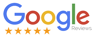 “Google Reviews logo showcasing 5‑star customer ratings for Designed With Aloha Hawaii event design and branding services