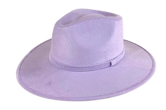 Lavender wide-brimmed hat