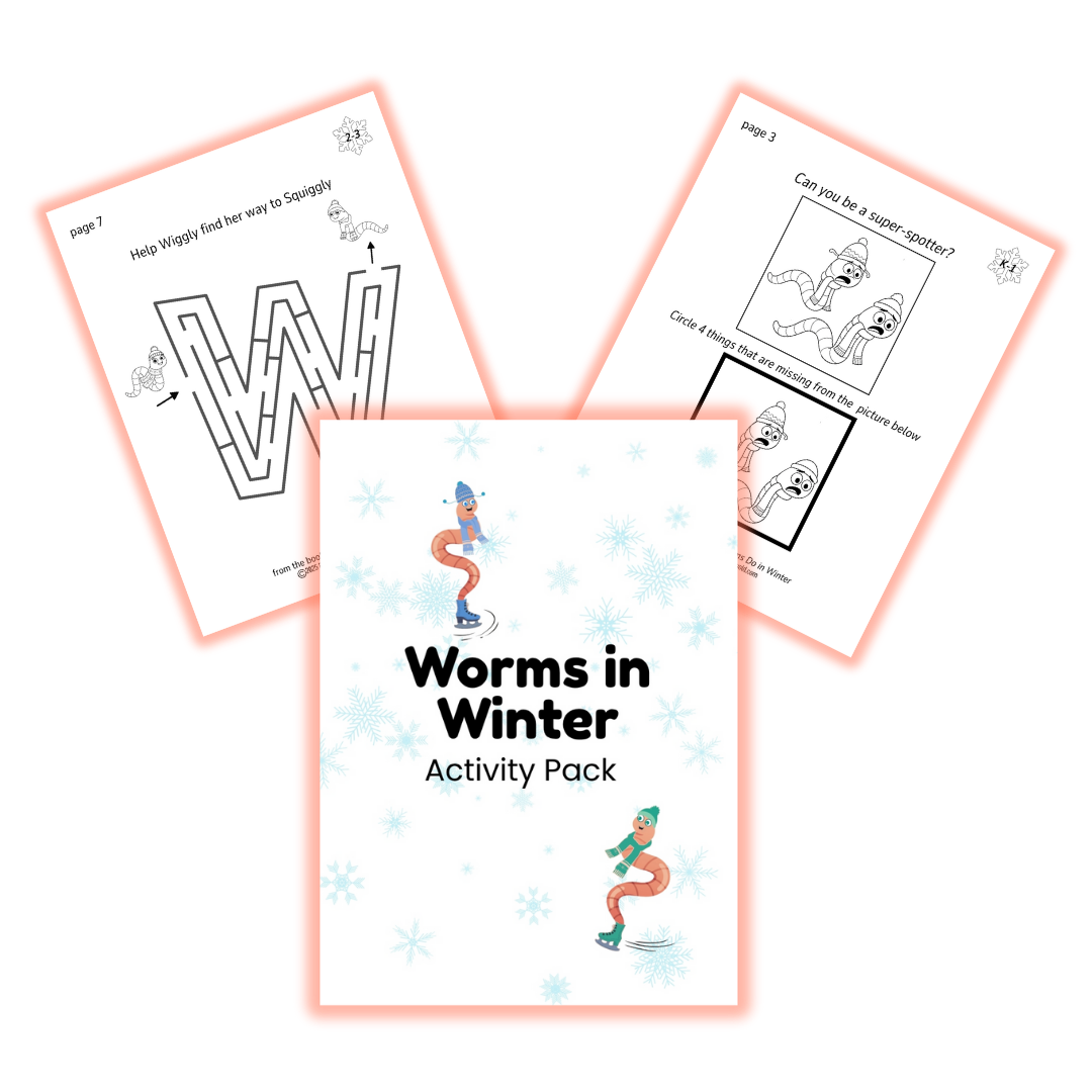 Cover of Free Worms in Winter Activity pack with two examples