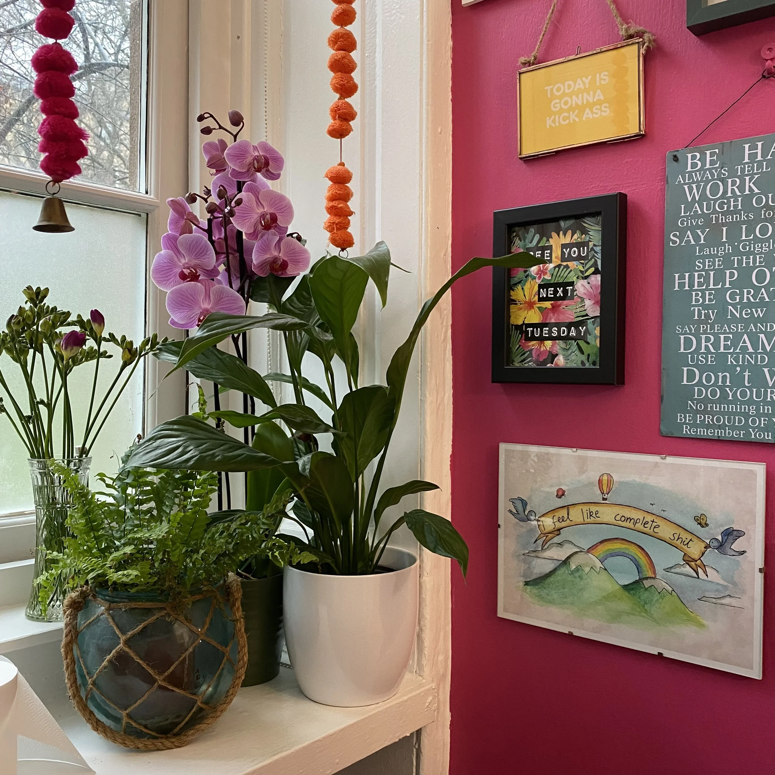 bright pink bathroom