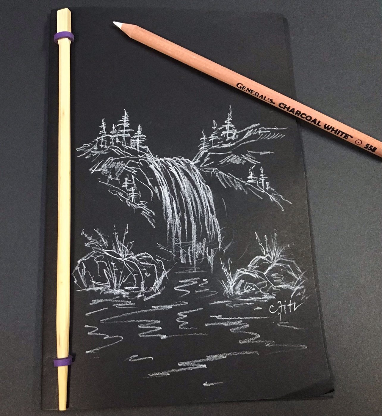 White on black falls with Pencil.jpeg