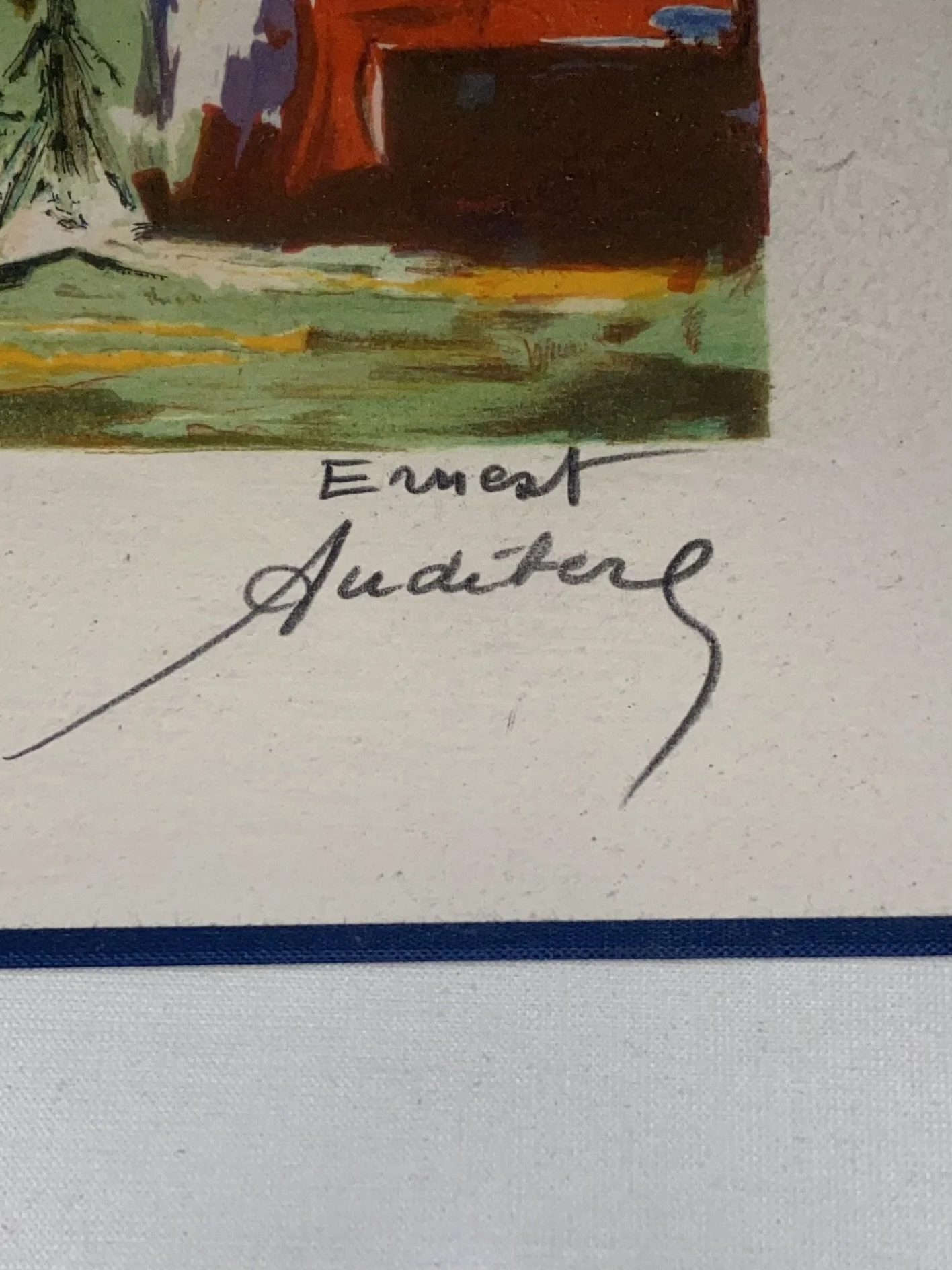 Lithographie EA le marché signé Ernest Audibert