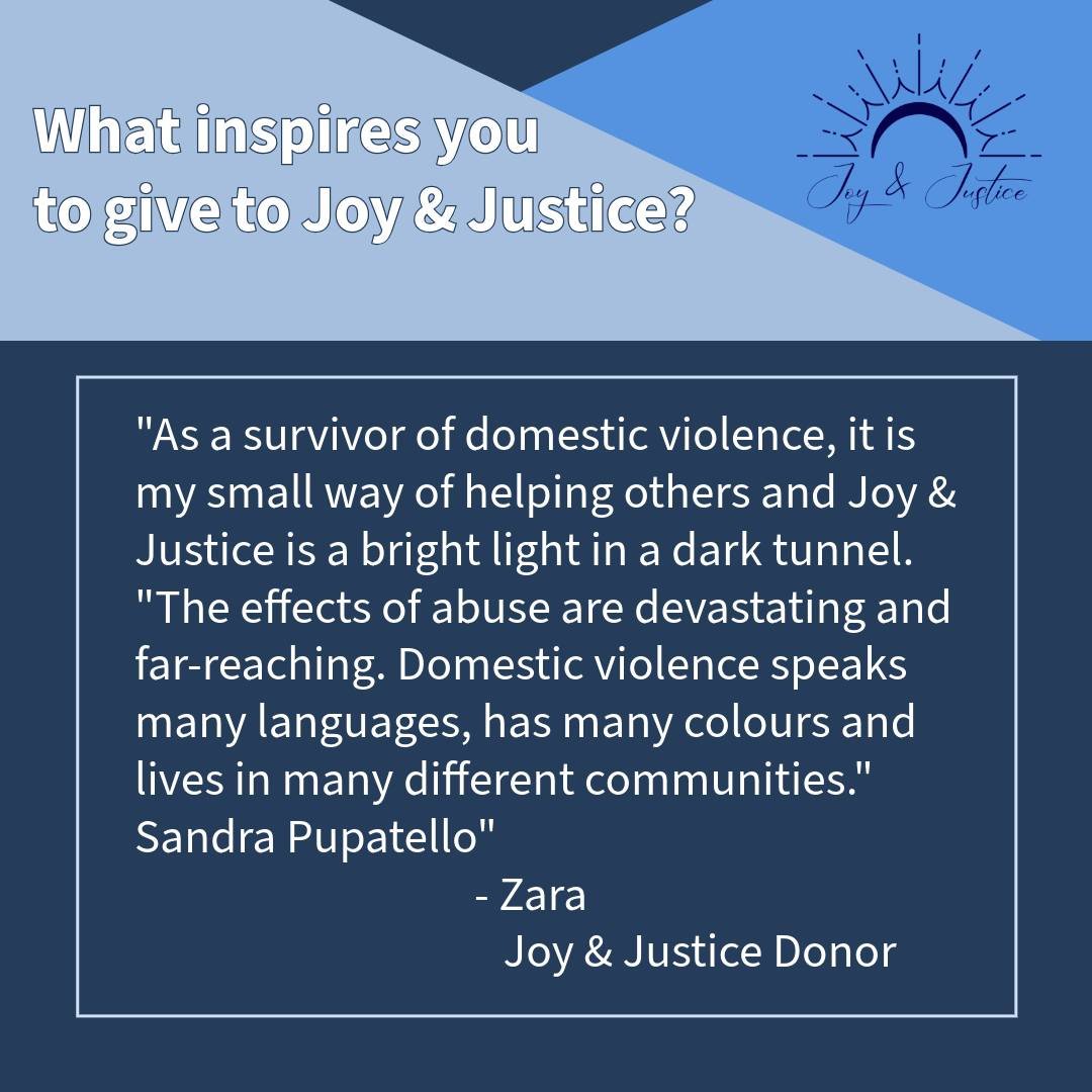 We are honored by these words and the generosity of one of our supporters! 

Tomorrow is Giving Tuesday. What inspires you to give to Joy &amp; Justice? 

#GivingTuesday. .