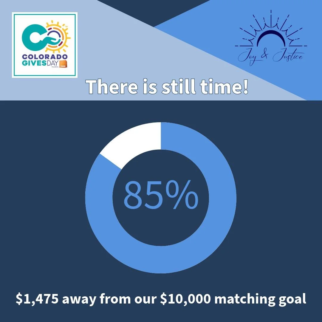 Only a few hours left of ColoradoGives Day! Help us unlock our $10,000 dollar-for-dollar match and double your impact.