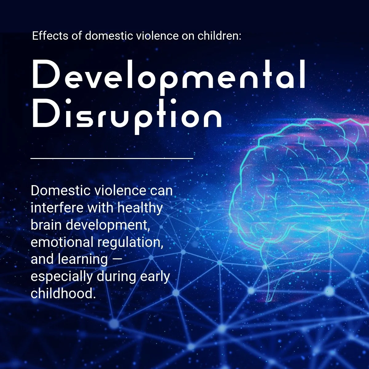 Domestic violence doesn&rsquo;t just leave visible scars, it can shape a child&rsquo;s brain, emotions, and ability to learn for years to come.

That&rsquo;s why safety and healing aren&rsquo;t optional. They&rsquo;re essential.