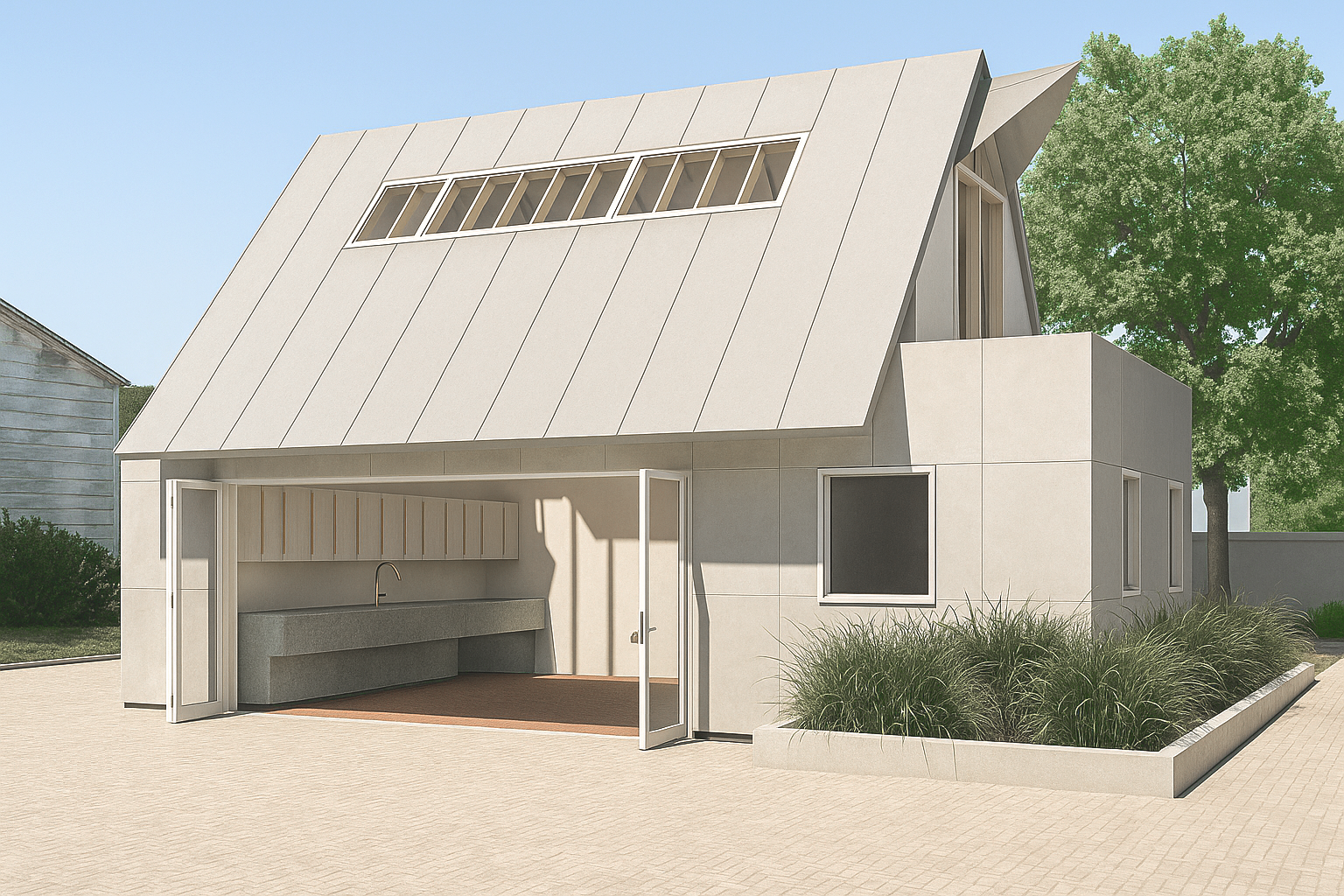 Piano House — music conservatory, artist workshop, guest house, home office, rental dwelling. ADU and music studio conversion by DeMo Design Studio in Los Angeles.