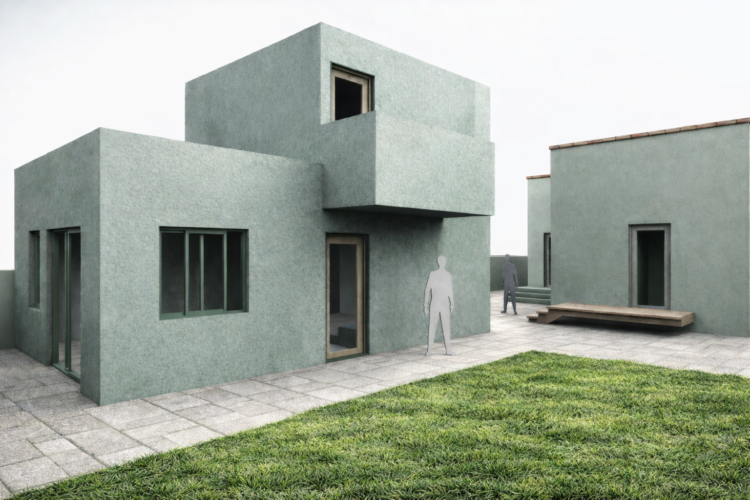 Architectural rendering of modern ADU in West Adams, Los Angeles 
