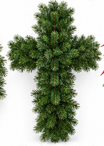 Fresh Christmas Cross Wreath