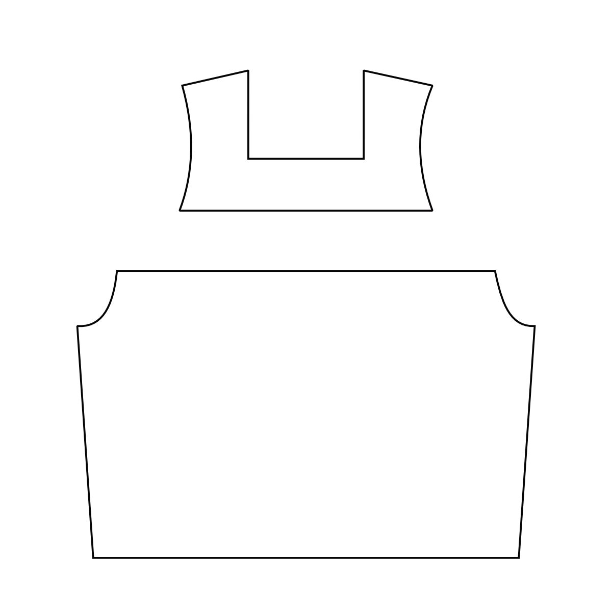 Blouse front and front yoke after removing button placket