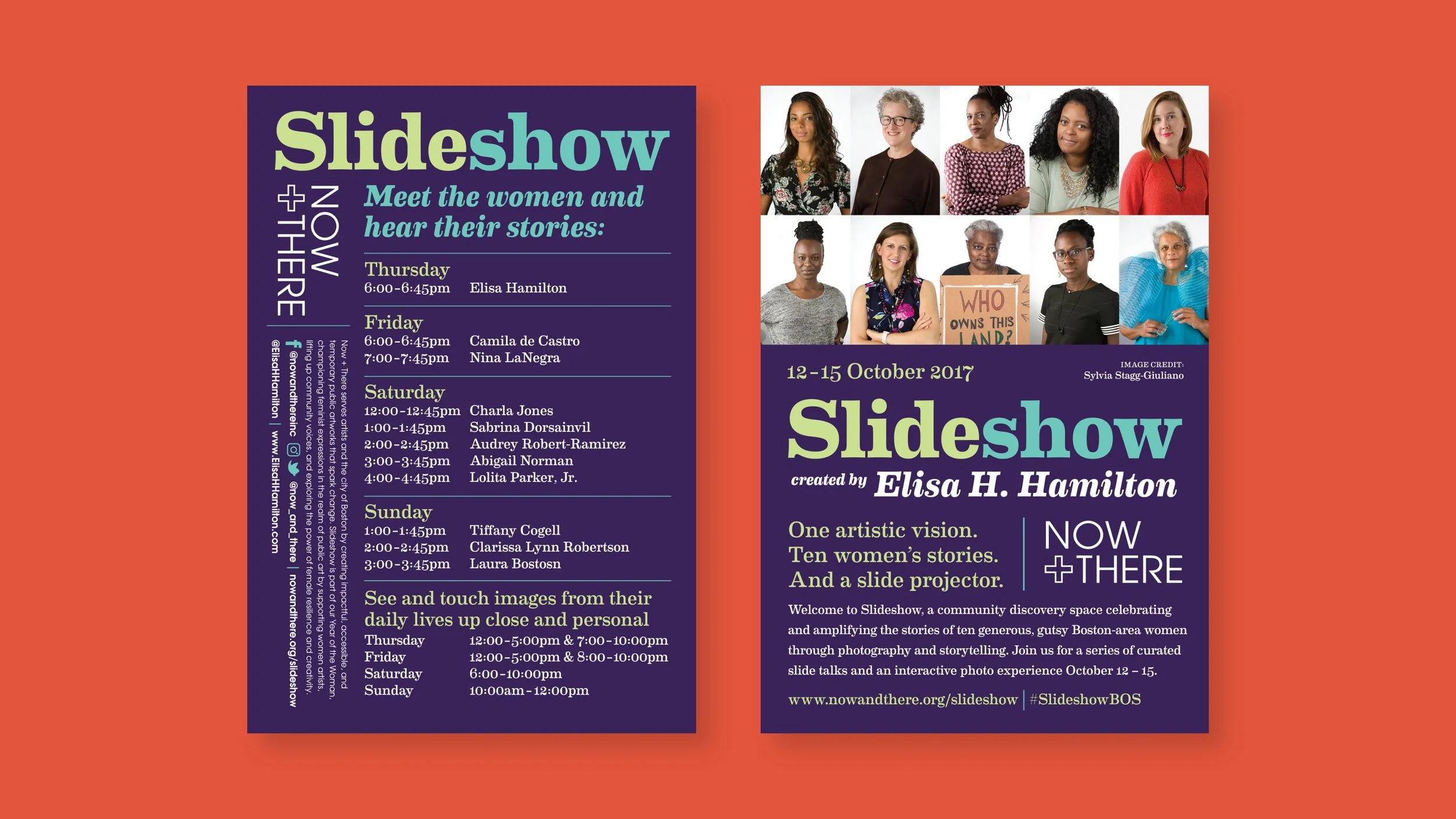 Slideshow exhibit events postcard front and back