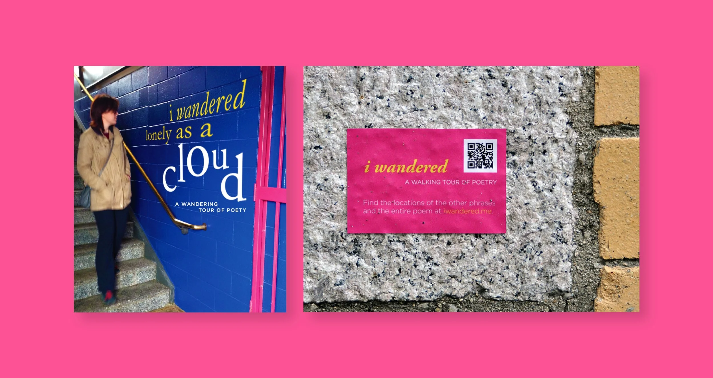 I Wandered stairwell wall signage and exterior label