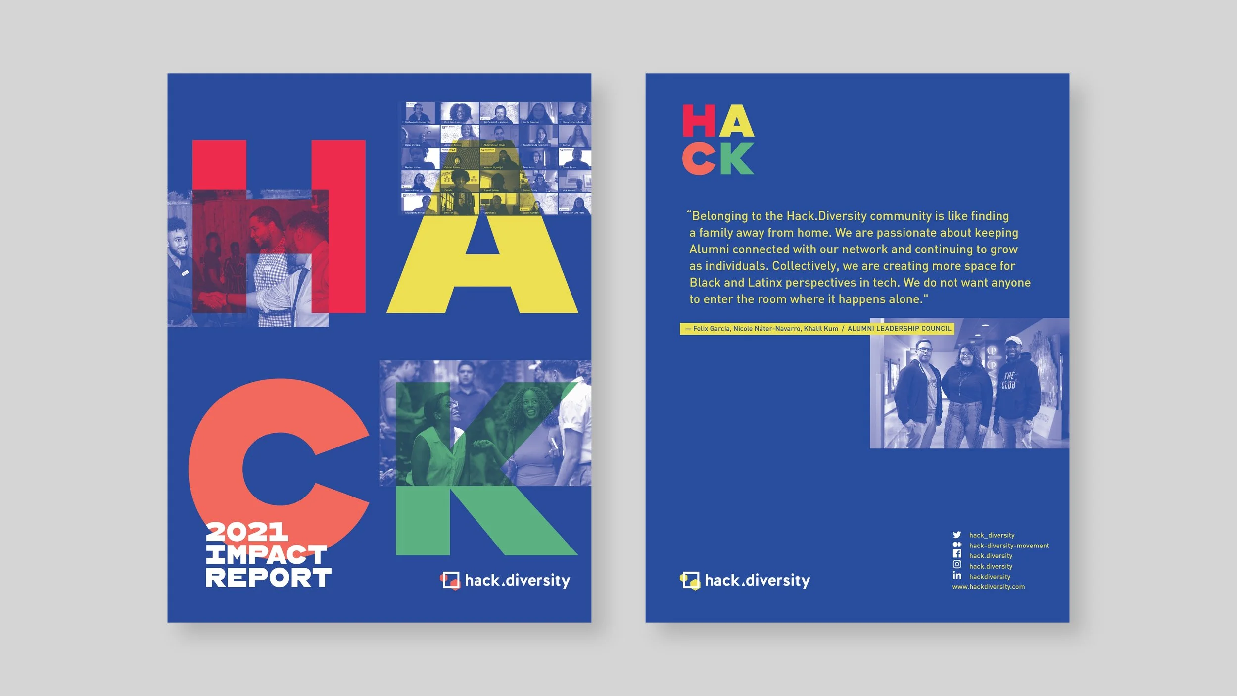 Hack.Diversity 2021 Impact Report front and back cover