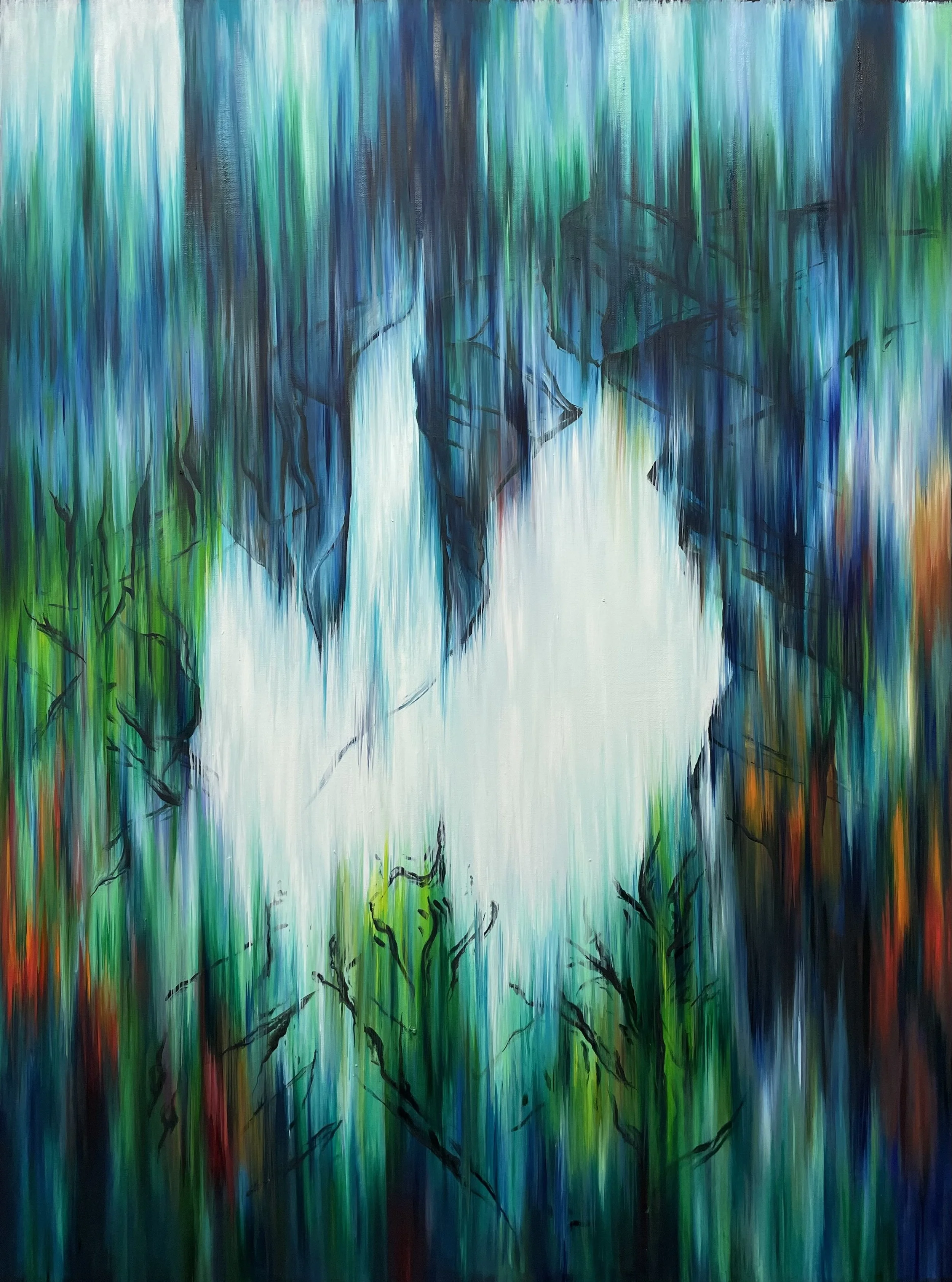 Athabasca Falls. Oil on Canvas. 48 x 36 in