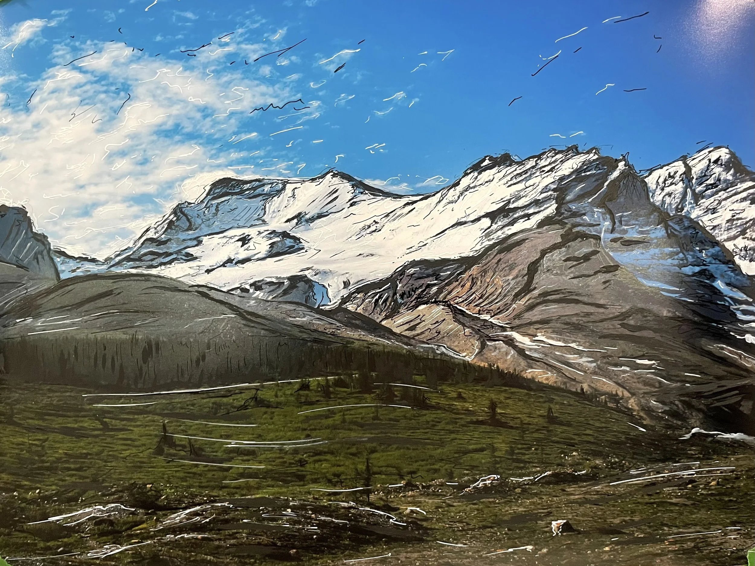 Athabasca Peak. Mixed Media Photograph. 12 x 16 in. $175 CAD