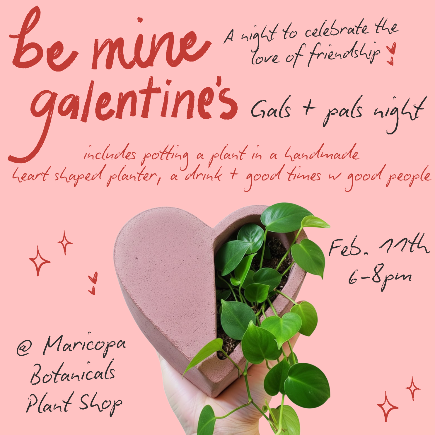 Red Cream Organic Couquete  aesthetic Festive Girls' Night Out Galentine's day Poster (1080 x 1080 px).png