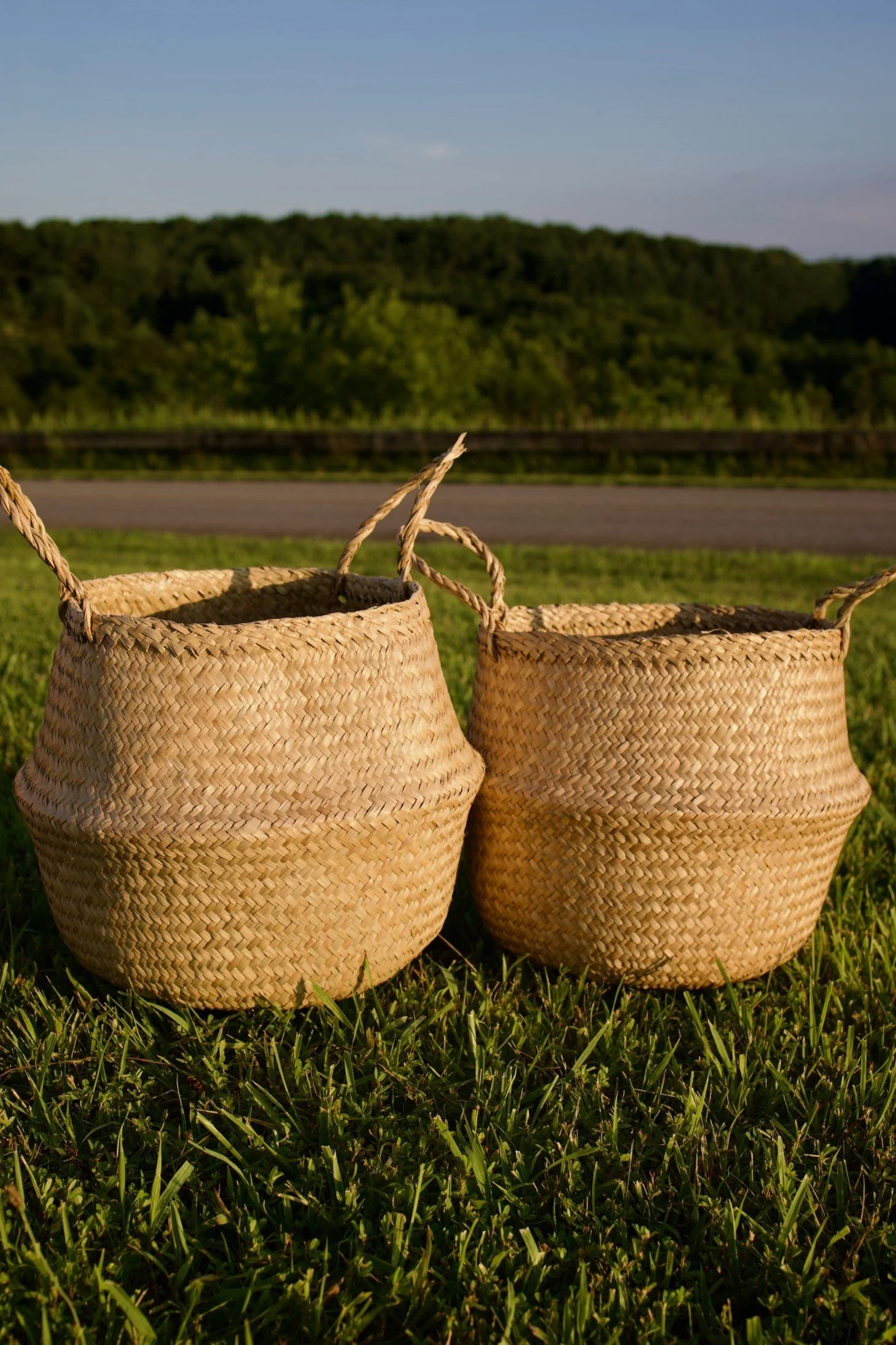 Tan collapsible baskets