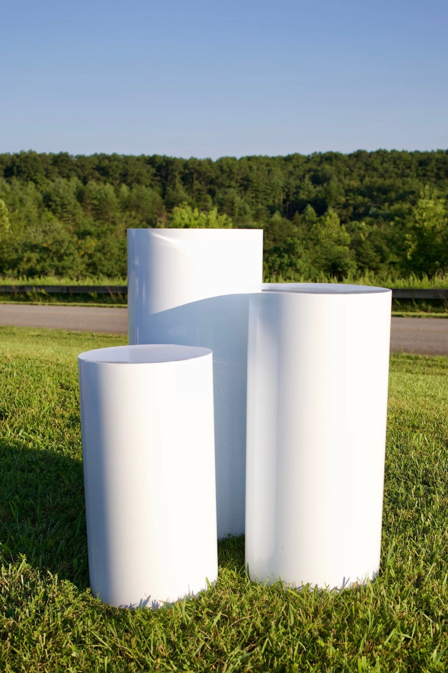 White metal columns