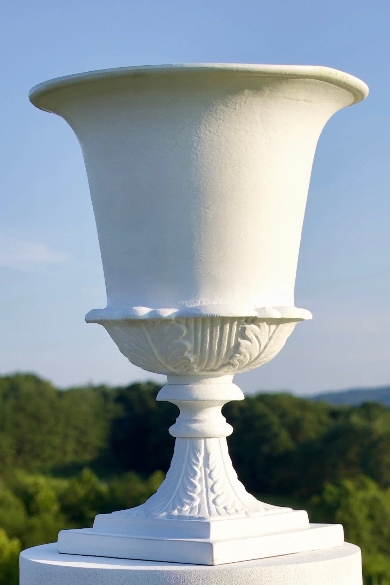 White ceramic urn