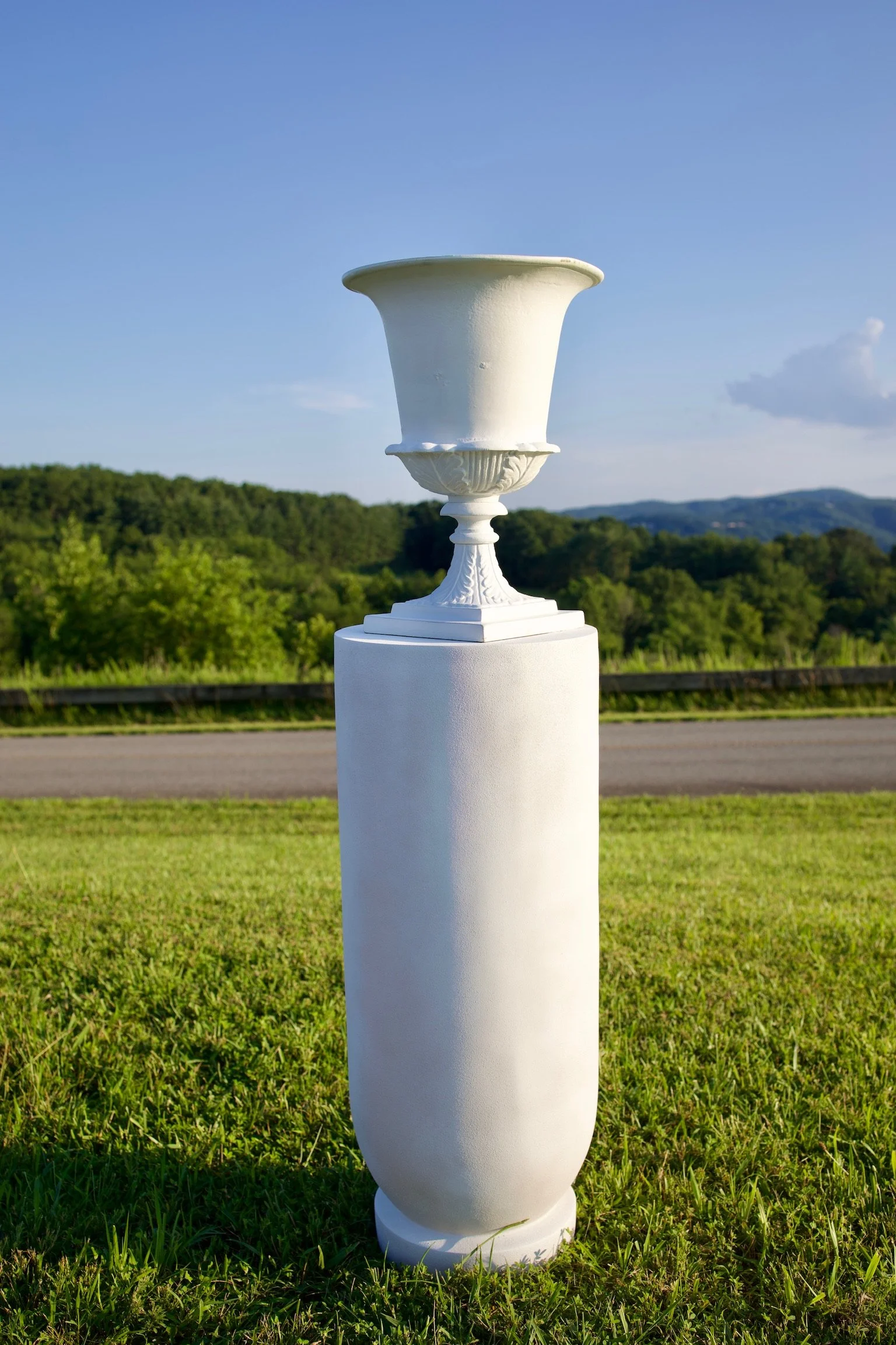 White textured ceramic column