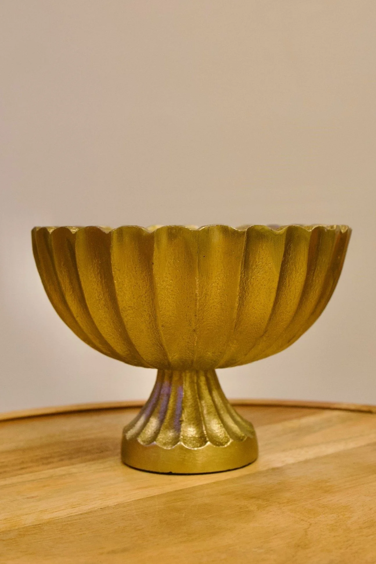 Small gold scalloped compote