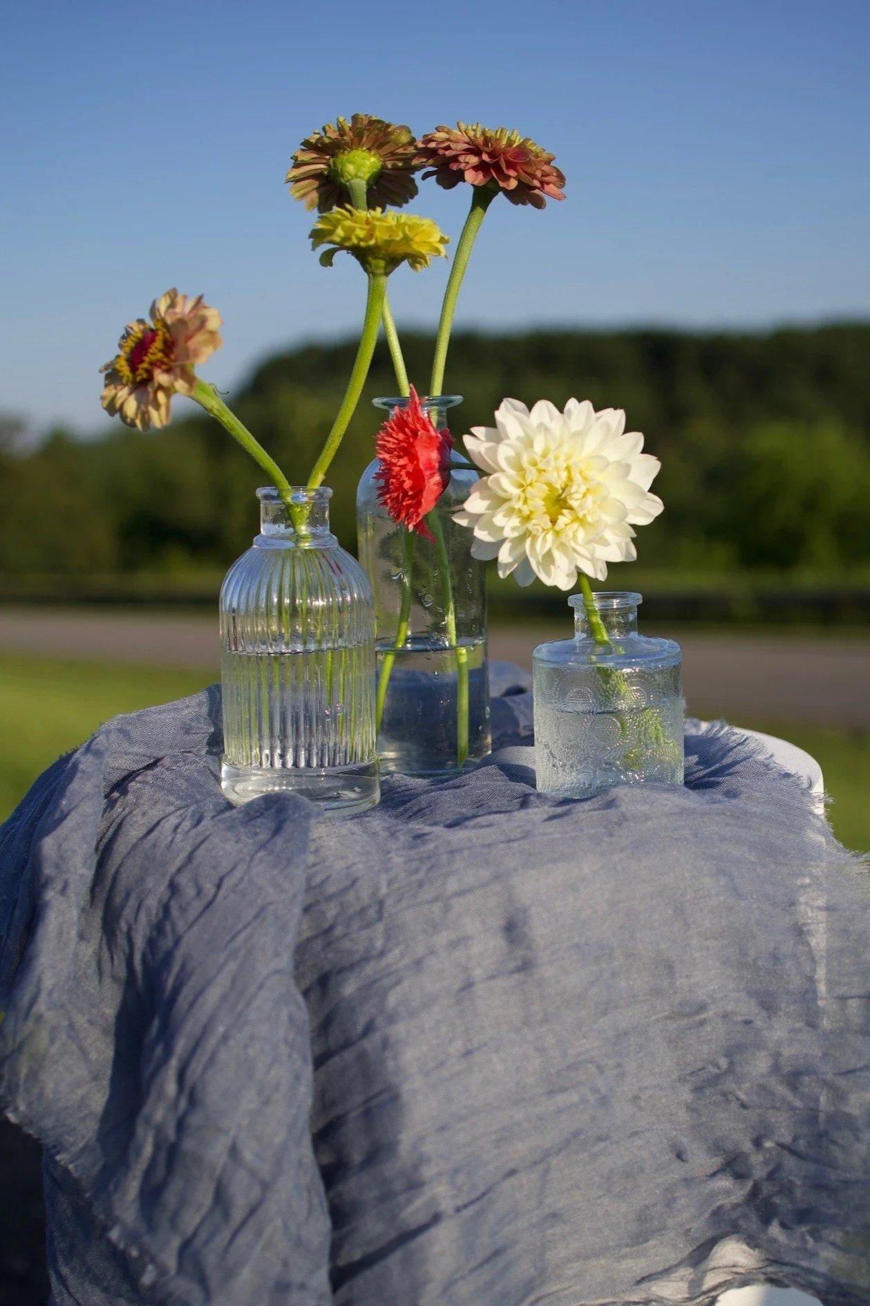 Antique glass bud vases