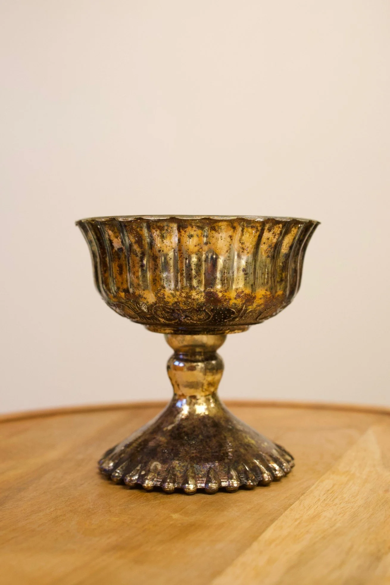 Antique gold compote