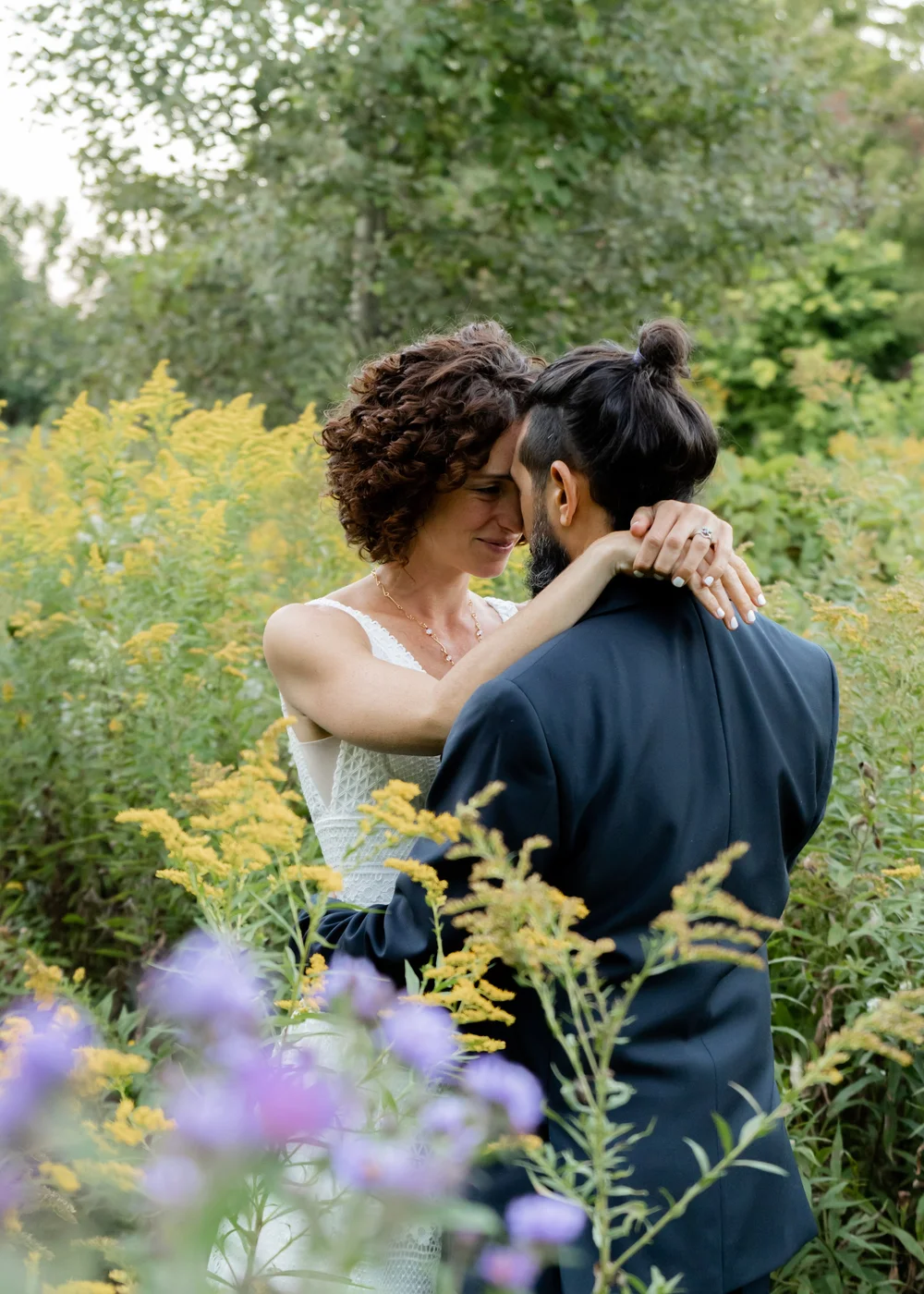Lex and Shona among the goldenrod and wildflowers